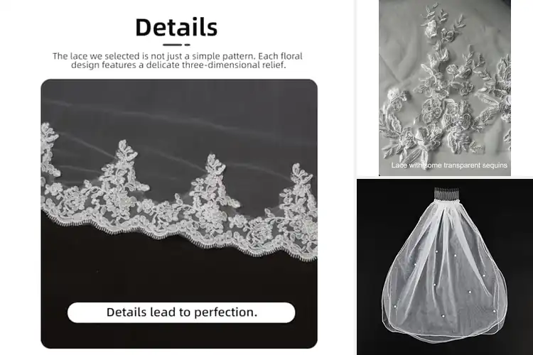 Detailed view of Best Bridal Veil For Indoor Outdoor Ceremony