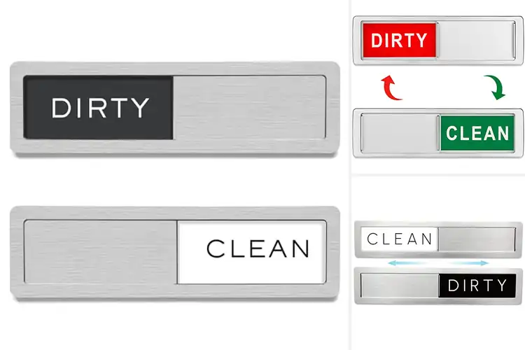 Detailed view of Best Dishwasher Magnet Clean Dirty Signs