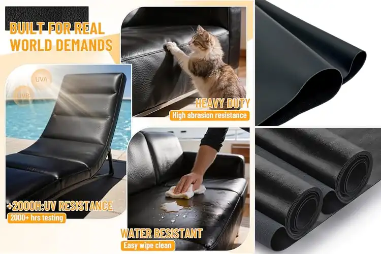 Detailed view of Best Durable Black Faux Leather
