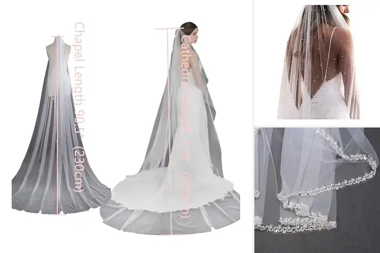 Detailed view of Best Fingertip Length Veil For Reception