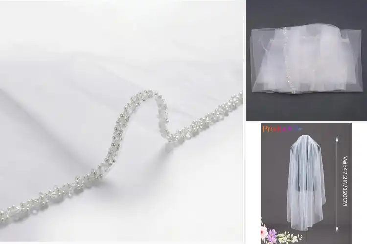 Detailed view of Best Fingertip Length Wedding Veil