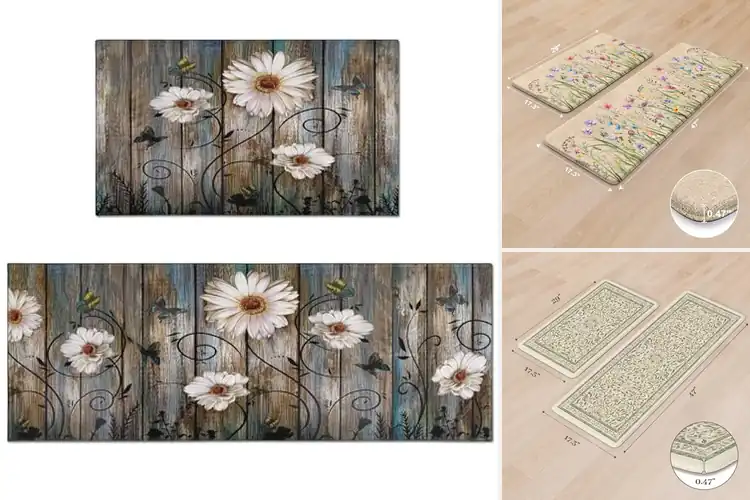 Detailed view of Best Floral Kitchen Mats For Decor