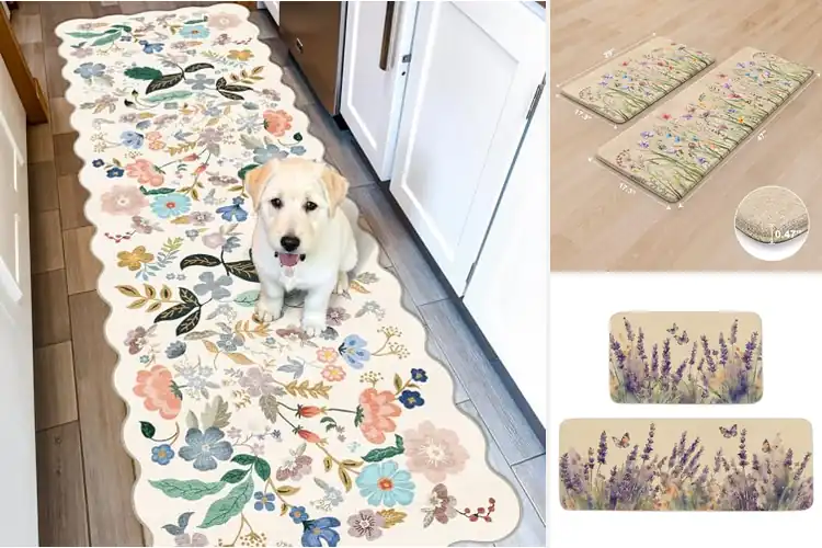 Detailed view of Best Floral Kitchen Rugs