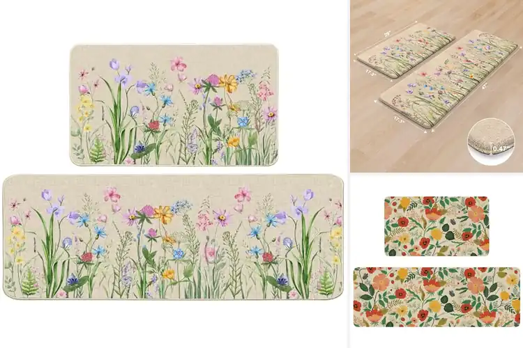 Detailed view of Best Floral Pattern Kitchen Mats For Decoration