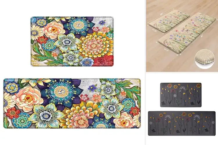 Detailed view of Best Floral Pattern Kitchen Mats