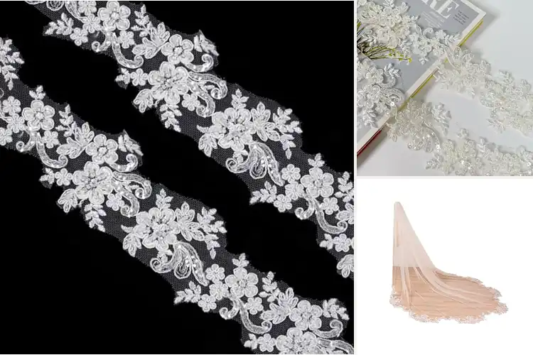 Detailed view of Best Lace Appliques Veil For Ball Gown