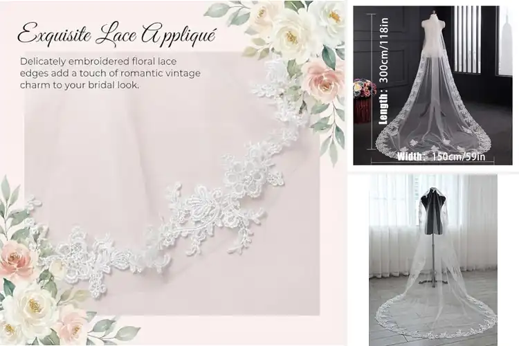 Detailed view of Best Lace Veil With Free Comb: 10 Stunning Options