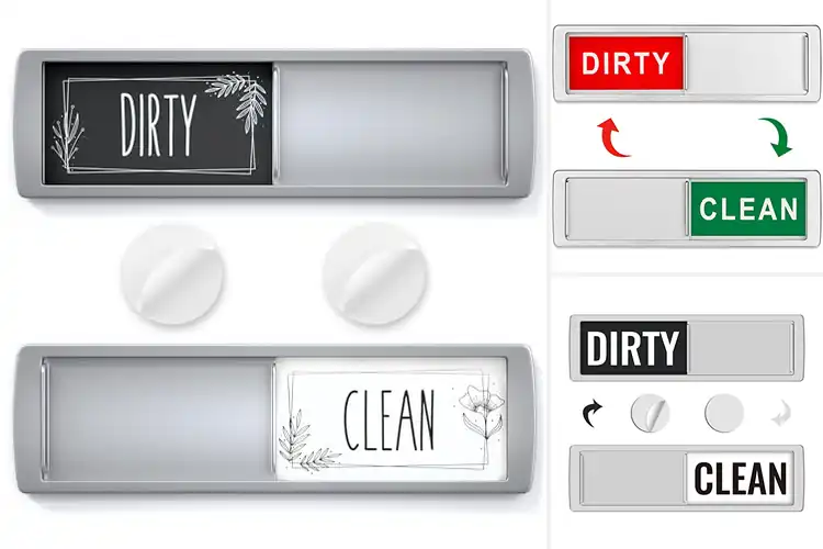 Detailed view of Best Large Text Dishwasher Sign Magnet