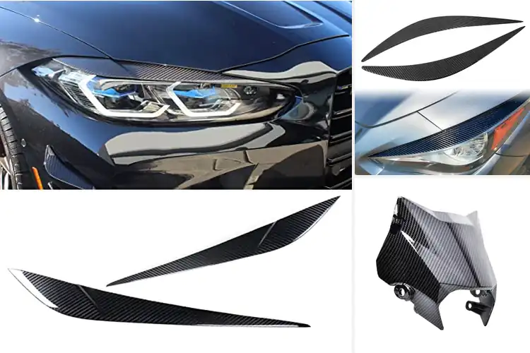Detailed view of Best Real Carbon Fiber Headlight Covers