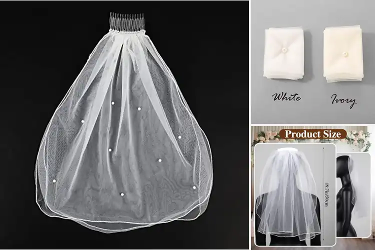 Detailed view of Best Short Veil With Comb: Effortless Elegance for Your Look