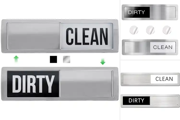 Detailed view of Best Silver Finish Dishwasher Sign Magnet