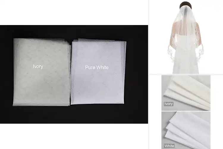 Detailed view of Best Two Tier Lace Applique Veil