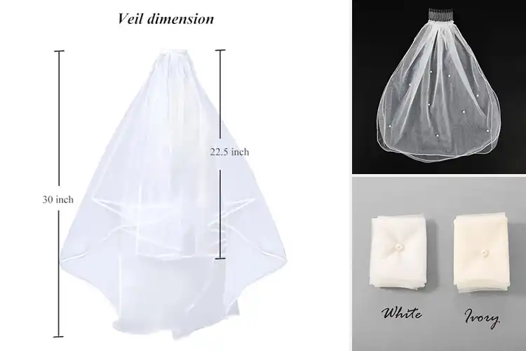 Detailed view of Best Veil With Comb