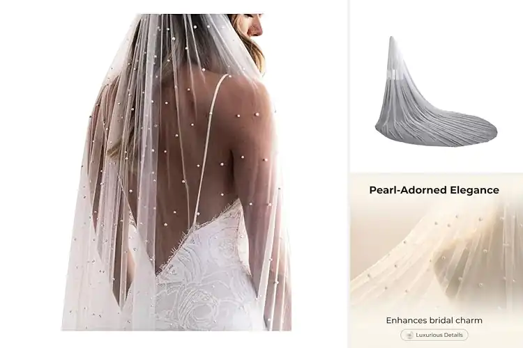 Detailed view of Best Veil With Free Metal Comb