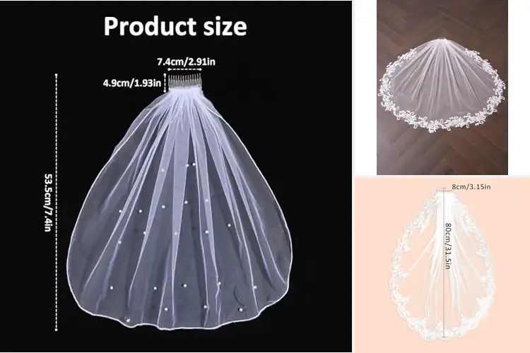Detailed view of Best Wedding Veil For Reception And First Dance
