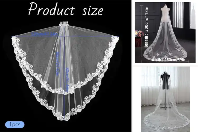 Detailed view of Best White Lace Bridal Veil: Elegant Styles for Your Big Day